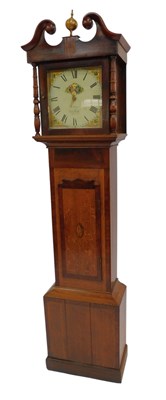 Lot 650 - A 19thC mahogany and oak cased longcase clock,...