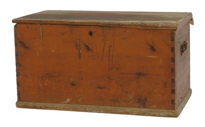 Lot 656 - A Victorian pine blanket chest, the hinged lid...