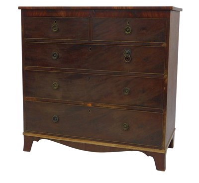 Lot 657 - A Victorian mahogany chest, of two short over...
