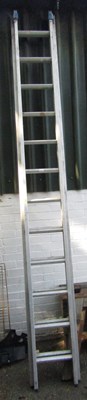 Lot 1130 - An adjustable aluminium ladder, approx 10ft.