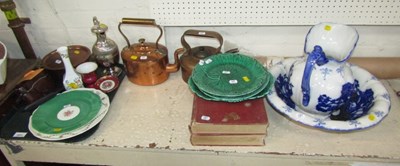 Lot 2001 - Ceramics and metalware, including water jug,...