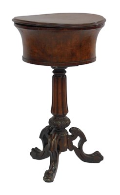 Lot 600 - A 19thC mahogany and walnut teapoy, the...