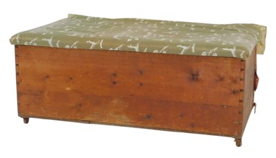 Lot 681 - A Victorian pine ottoman chest, later covered...