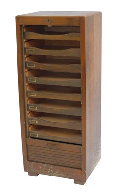Lot 682 - An early 20thC oak office cabinet, with a...