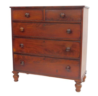 Lot 683 - A Victorian mahogany chest, of two short over...