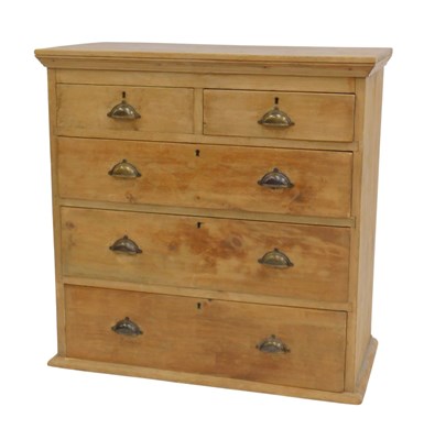 Lot 690 - A Victorian pine chest, the top with a moulded...