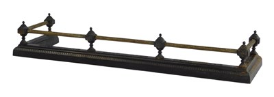 Lot 691 - A Victorian black painted cast iron and brass...