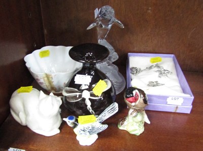 Lot 2013 - Ceramics, including spill vase, Belleek cat...