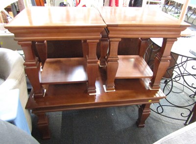 Lot 1159 - A contemporary hardwood coffee table, the...