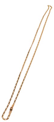 Lot 351 - A 9ct gold figaro link neck chain, on a...