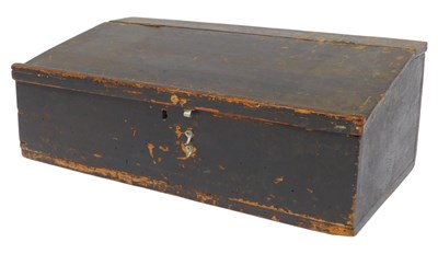 Lot 505 - A 19thC small ebonised pine Bible box or clerk'...