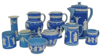 Lot 506 - A group of Dudson Brothers blue sprig moulded...