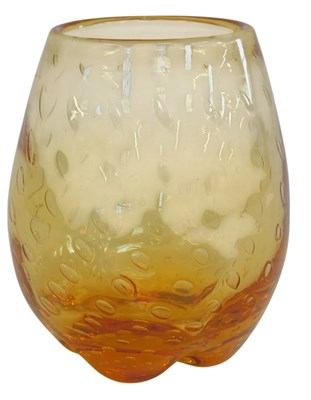 Lot 471 - A Whitefriars lobed amber glass ovoid vase,...