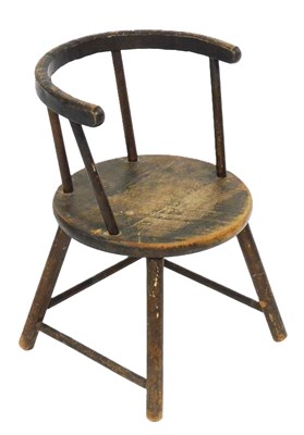 Lot 68 - A late 19th/early 20thC child's beech and elm...
