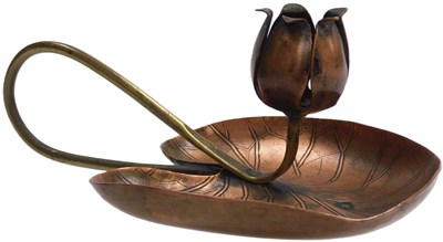 Lot 106 - An Arts & Crafts copper and brass chamber...
