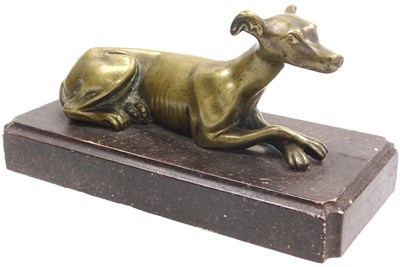 Lot 109 - A 19thC Italian brass figure of a greyhound,...