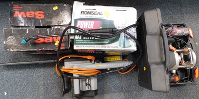 Lot 2073 - A Titan electric chainsaw, a Ronseal power...