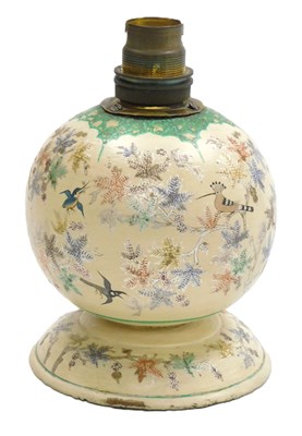 Lot 115 - A 20thC Kashmiri wooden table lamp, finely...