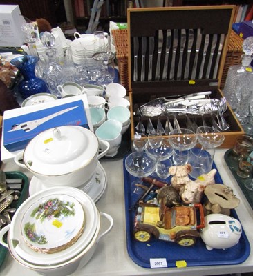 Lot 2097 - Ceramics, including two white and gilt...