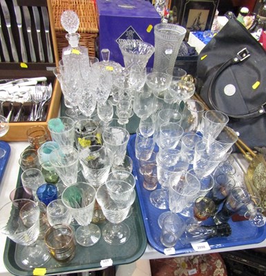 Lot 2098 - Glassware, including cut glass decanter with...