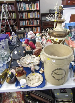 Lot 2099 - A duck decoy, fire irons, soft toys, dolls, a...