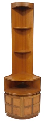 Lot 203 - A Nathan teak corner display unit, of bow...
