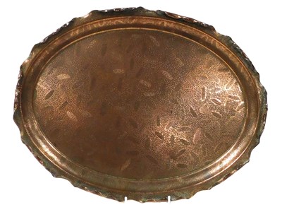 Lot 253 - An Arts & Crafts oval copper tray, by...