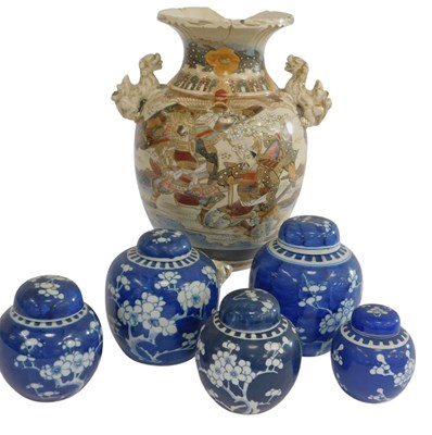 Lot 480 - Five Chinese blue and white graduated...