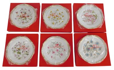 Lot 481 - Six Spode Wild Flower plates, series of six...