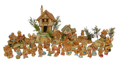 Lot 546 - A collection of Pendelfin figures, and stands....