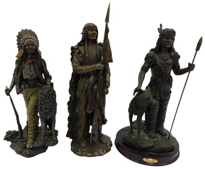 Lot 557 - Three Veronese Native American resin...