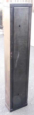 Lot 1201 - A grey metal gun cabinet, with keys, 128cm high.