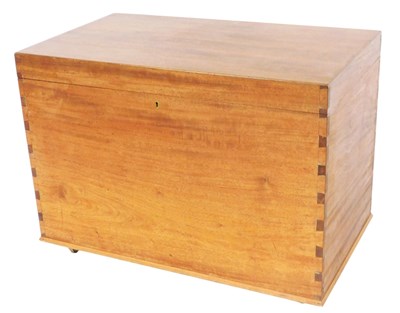 Lot 776 - A teak chest, of rectangular section, with a...