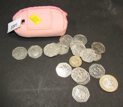 Lot 2201 - Eighteen fifty pence coins, to include Peter...