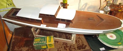 Lot 2207 - A kit built yacht, with motor and servo fitted,...