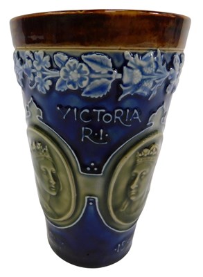 Lot 610 - A Doulton Lambeth stoneware Queen Victoria...
