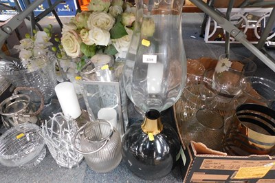 Lot 2249 - A group of glass vases, a glass and metal...