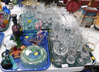 Lot 2260A - A group of glassware, to include coloured...