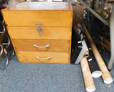 Lot 2158 - A plastic storage case containing brass...