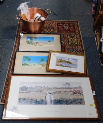 Lot 2160 - Pictures and prints, including an Arabic oasis...
