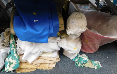 Lot 2180 - A large plaster bust of a lady, lamp shade,...