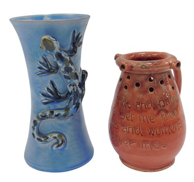 Lot 618 - An early 20thC Brannam Barnstaple pottery vase,...