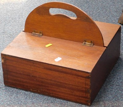 Lot 2158A - An oak case, with carrying handle and two...