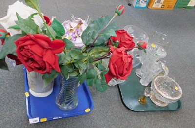 Lot 2290 - Glassware, to include vases, ceramic vases,...
