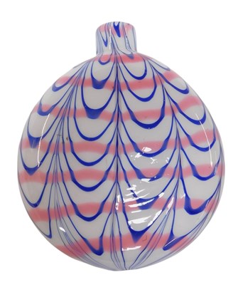 Lot 757 - A 19thC Nailsea glass flask, decorated with...