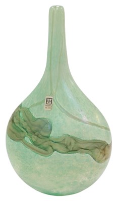 Lot 762 - A Mdina pale green lolly pop vase, with grey...