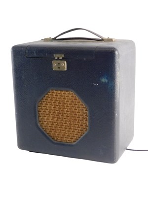 Lot 110 - A vintage Roberts radio, in navy blue canvas...