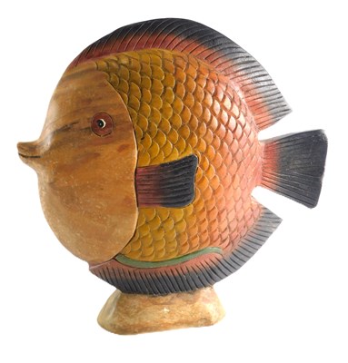 Lot 129 - A large Continental carved wooden tropical...