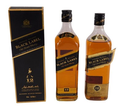 Lot 151 - Two bottles of Johnny Walker Black Label, one...