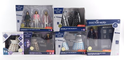 Lot 157 - Six BBC Doctor Who boxed figure groups, The...
